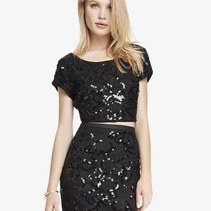 Express sequin crop top